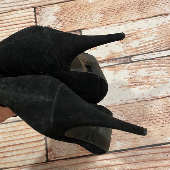 Colin Stuart suede leather black heeled booties - Picture 8 of 10
